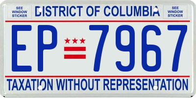 DC license plate EP7967