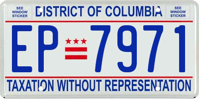 DC license plate EP7971