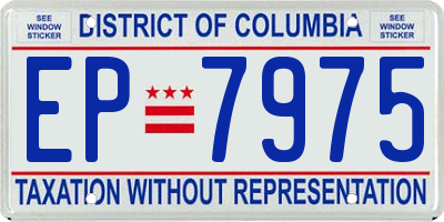DC license plate EP7975