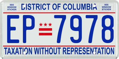 DC license plate EP7978