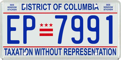 DC license plate EP7991