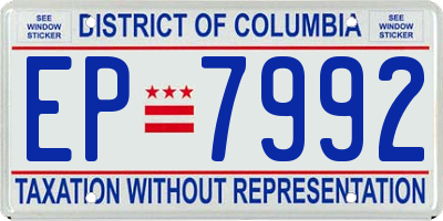 DC license plate EP7992