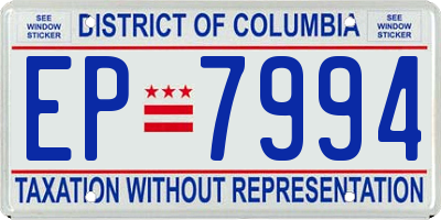 DC license plate EP7994