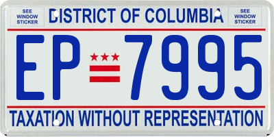 DC license plate EP7995
