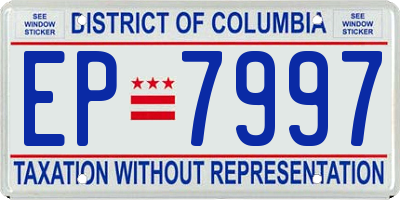 DC license plate EP7997