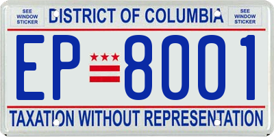 DC license plate EP8001