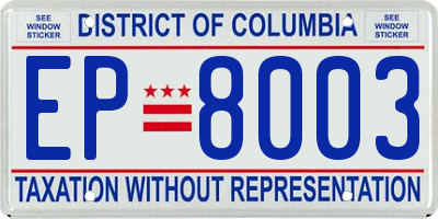 DC license plate EP8003