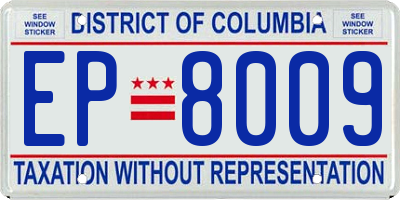 DC license plate EP8009