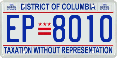 DC license plate EP8010