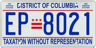 DC license plate EP8021