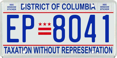 DC license plate EP8041