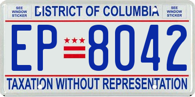 DC license plate EP8042