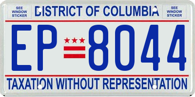 DC license plate EP8044