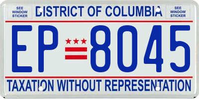 DC license plate EP8045