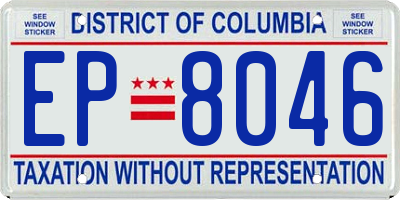 DC license plate EP8046