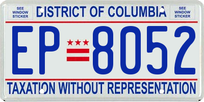 DC license plate EP8052