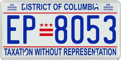 DC license plate EP8053