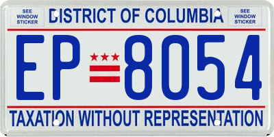 DC license plate EP8054