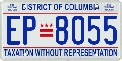 DC license plate EP8055