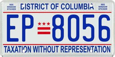 DC license plate EP8056
