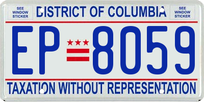 DC license plate EP8059