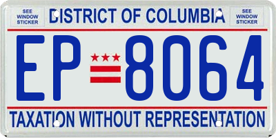 DC license plate EP8064