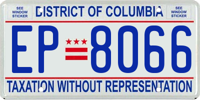 DC license plate EP8066