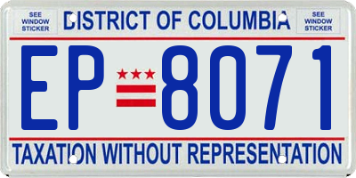 DC license plate EP8071
