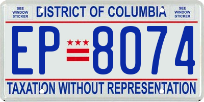 DC license plate EP8074