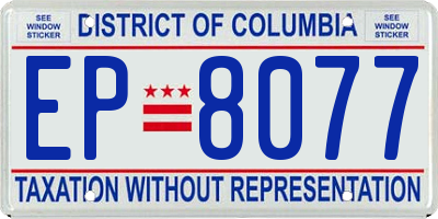 DC license plate EP8077