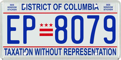 DC license plate EP8079