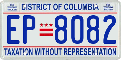 DC license plate EP8082