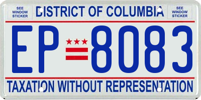 DC license plate EP8083