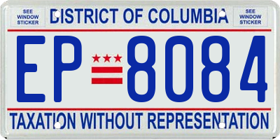 DC license plate EP8084