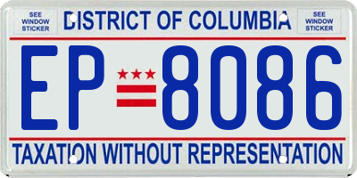 DC license plate EP8086