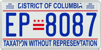 DC license plate EP8087
