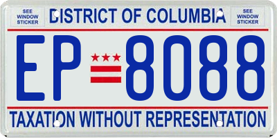 DC license plate EP8088