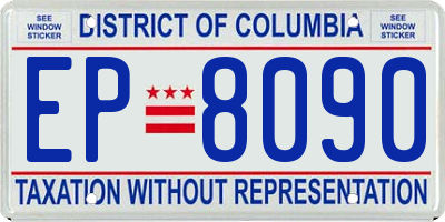 DC license plate EP8090