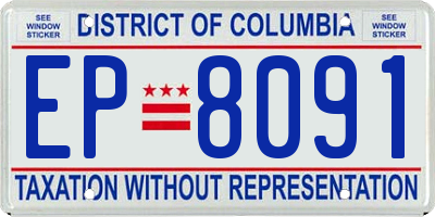 DC license plate EP8091
