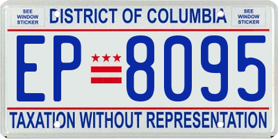 DC license plate EP8095