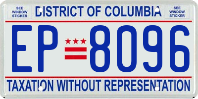 DC license plate EP8096