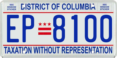 DC license plate EP8100