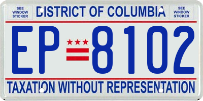 DC license plate EP8102