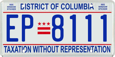 DC license plate EP8111