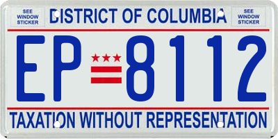 DC license plate EP8112