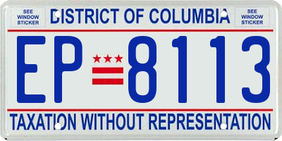 DC license plate EP8113