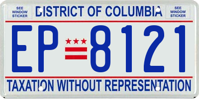 DC license plate EP8121