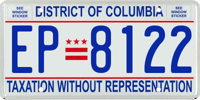 DC license plate EP8122