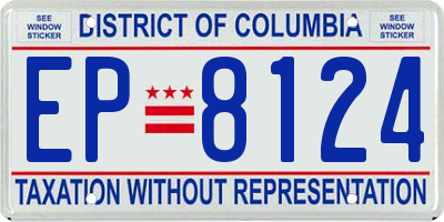 DC license plate EP8124