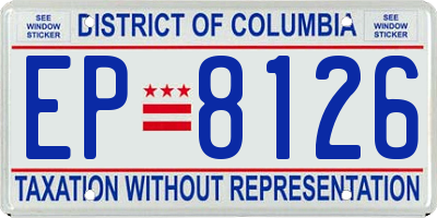 DC license plate EP8126